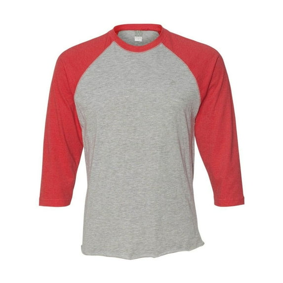 LAT Adult Fashion Hthred Vintage Baseball T-Shirt, HTHR/Red, Large