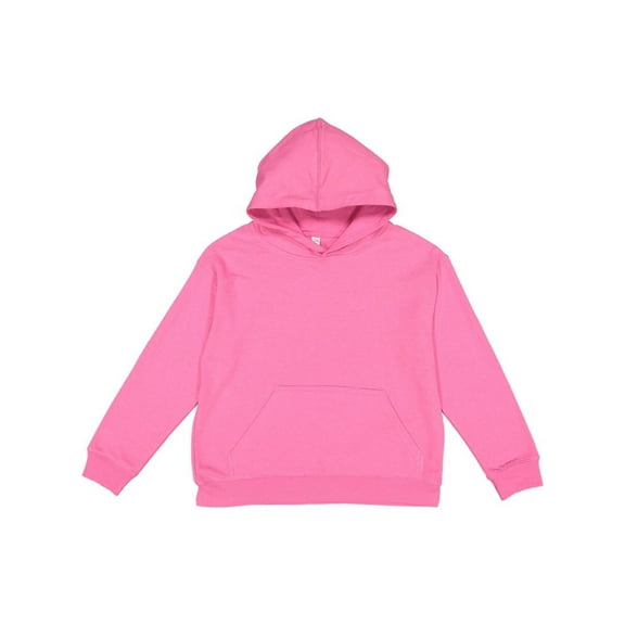 LAT Apparel Youth Pullover Fleece Hoodie - Large - Raspberry