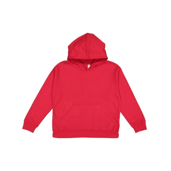 LAT Apparel Youth Pullover Fleece Hoodie - Small - Red