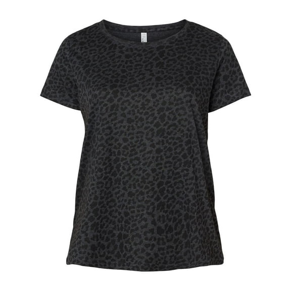 LAT B04938513 Women Curvy Collection Fine Jersey T-Shirt, Black Leopard - Size 2 - 18 to 20