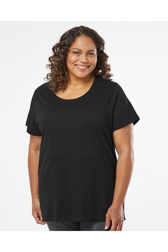LAT B04938673 Women Curvy Collection Fine Jersey T-Shirt, Vintage Purple - Size 2 - 18 to 20