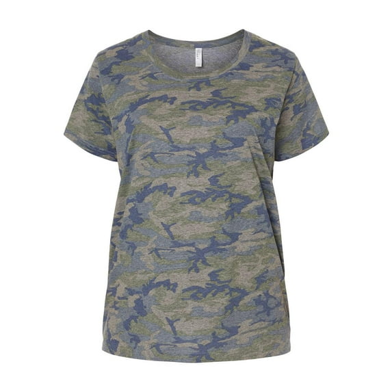 LAT B04938984 Women Curvy Collection Fine Jersey T-Shirt, Vintage Camo - Size 3 - 22 to 24