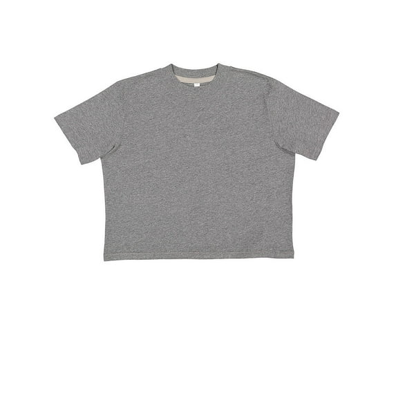 LAT B06838135 Women Boxy T-Shirt, Granite Heather - Large