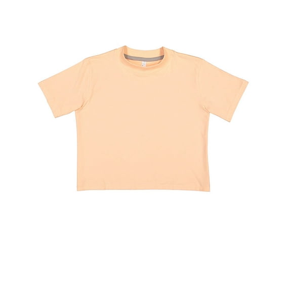 LAT B06838333 Women Boxy T-Shirt, Peachy - Small