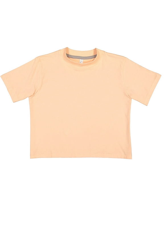 LAT B06838336 Women Boxy T-Shirt, Peachy - Extra Large