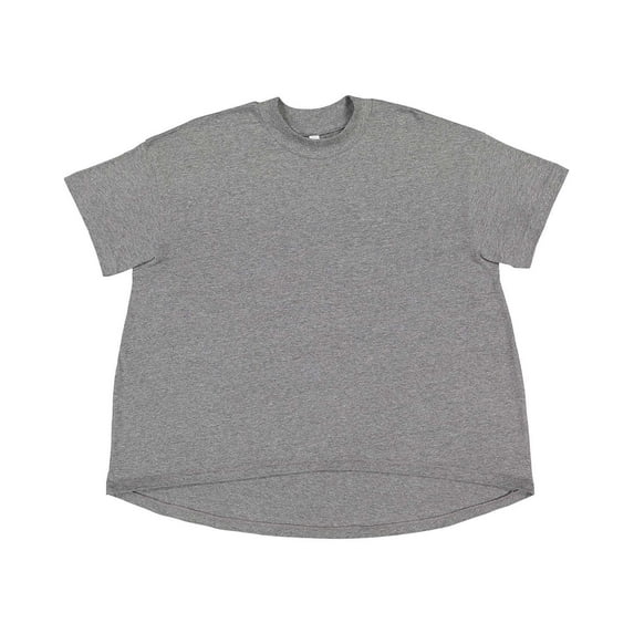 LAT B06938137 Women High-Low T-Shirt, Granite Heather - 2XL