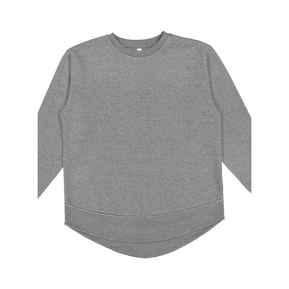 LAT B07038133 Women Weekend Fleece Crewneck Sweatshirt, Granite Heather - Small