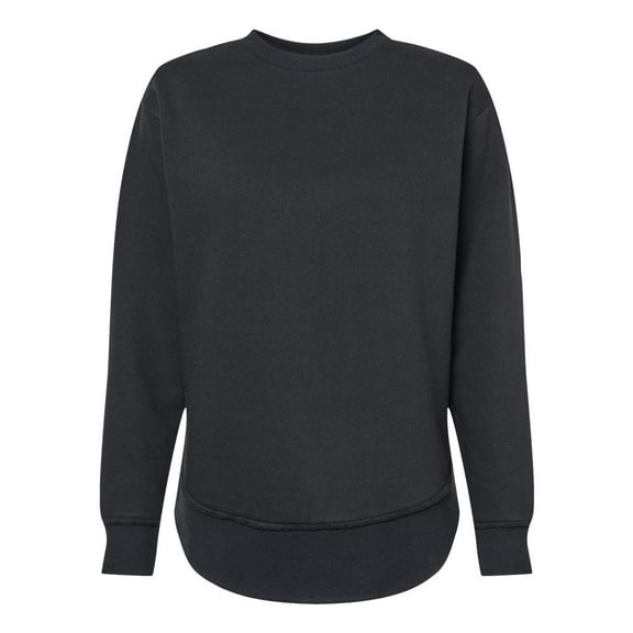 LAT B07038504 Women Weekend Fleece Crewneck Sweatshirt, Black - Medium