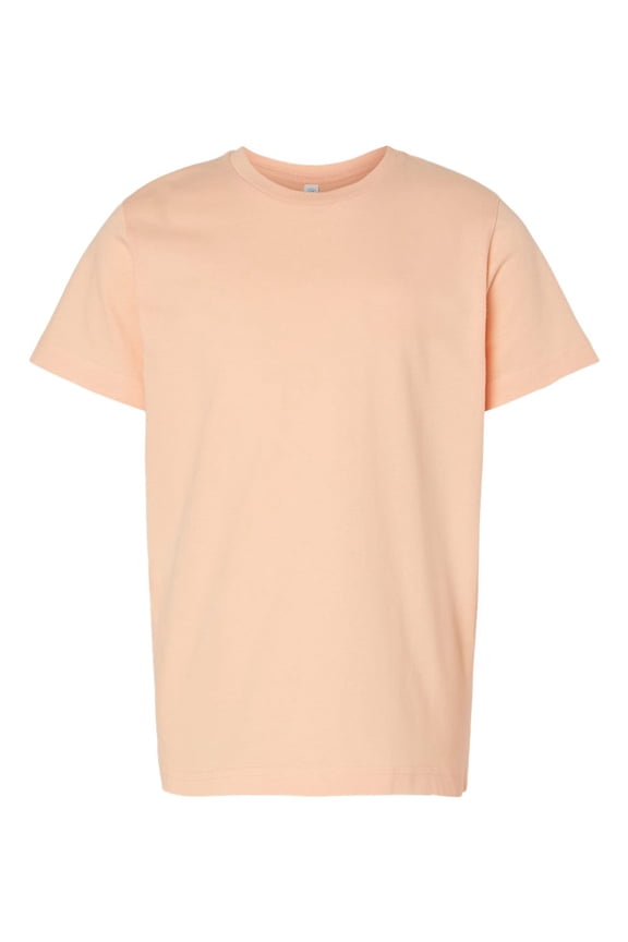 LAT B38038332 Youth Fine Jersey T-Shirt, Peachy - Extra Small