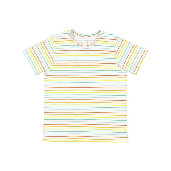LAT B38038372 Youth Fine Jersey T-Shirt, Rainbow Stripe - Extra Small