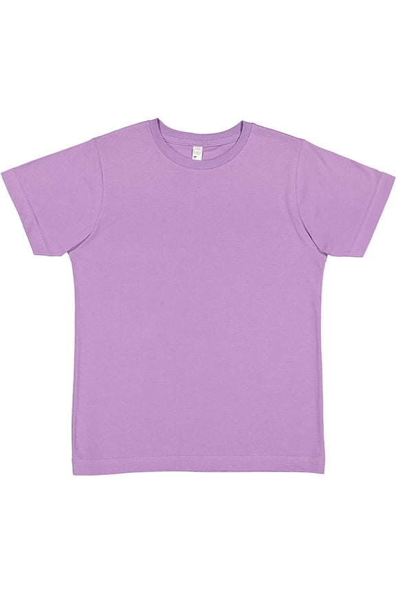 LAT B38038805 Youth Fine Jersey T-Shirt, Lavender - Large