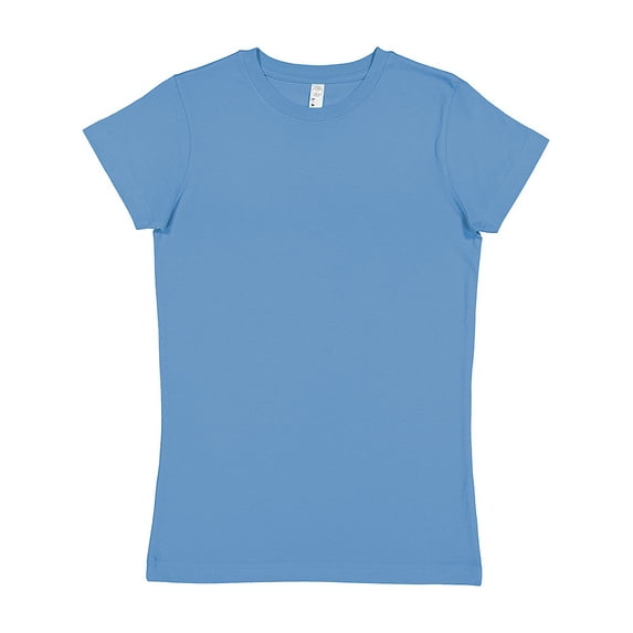 LAT B50338263 Women Fitted Fine Jersey T-Shirt, Carolina Blue - Small