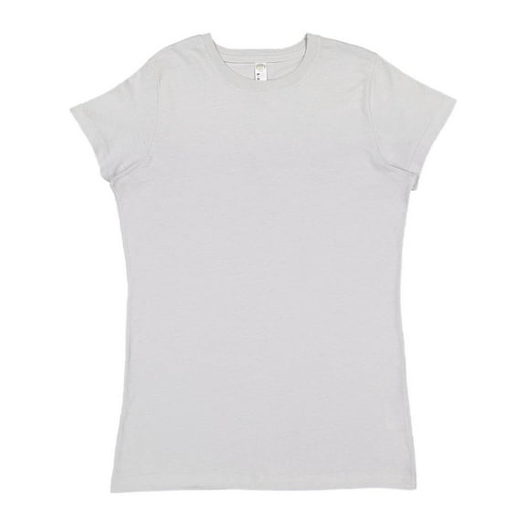 LAT B50338353 Women Fitted Fine Jersey T-Shirt, Silver - Small