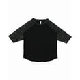 thumbnail image 1 of LAT B82338515 Youth Baseball Fine Jersey Three-Quarter Sleeve T-Shirt, Black & Storm Camo - Large, 1 of 2