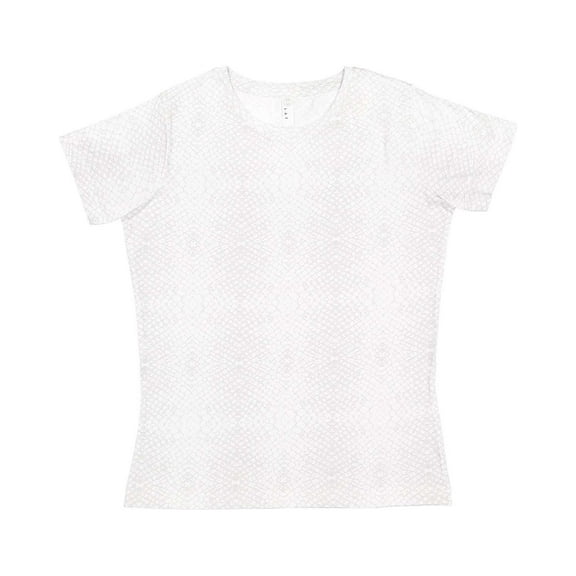 LAT B87238083 Women Fine Jersey T-Shirt, White Reptile - Small
