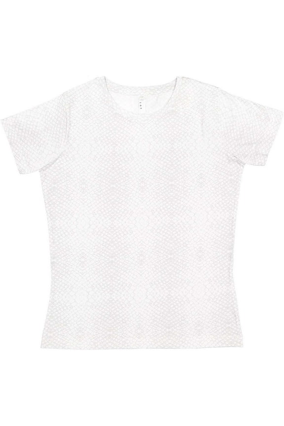 LAT B87238083 Women Fine Jersey T-Shirt, White Reptile - Small