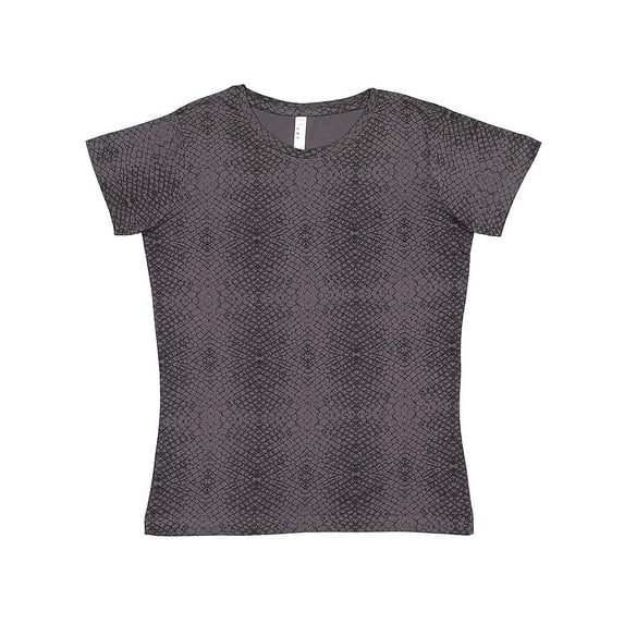 LAT B87238567 Women Fine Jersey T-Shirt, Black Reptile - 2XL
