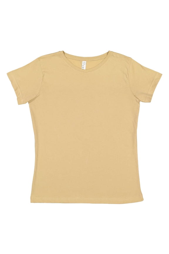 LAT B87238846 Women Fine Jersey T-Shirt, Latte - Extra Large