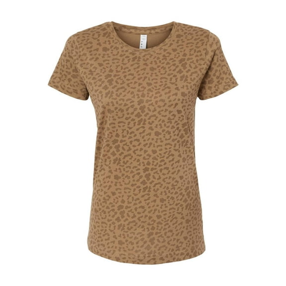 LAT B87238867 Women Fine Jersey T-Shirt, Brown Leopard - 2XL