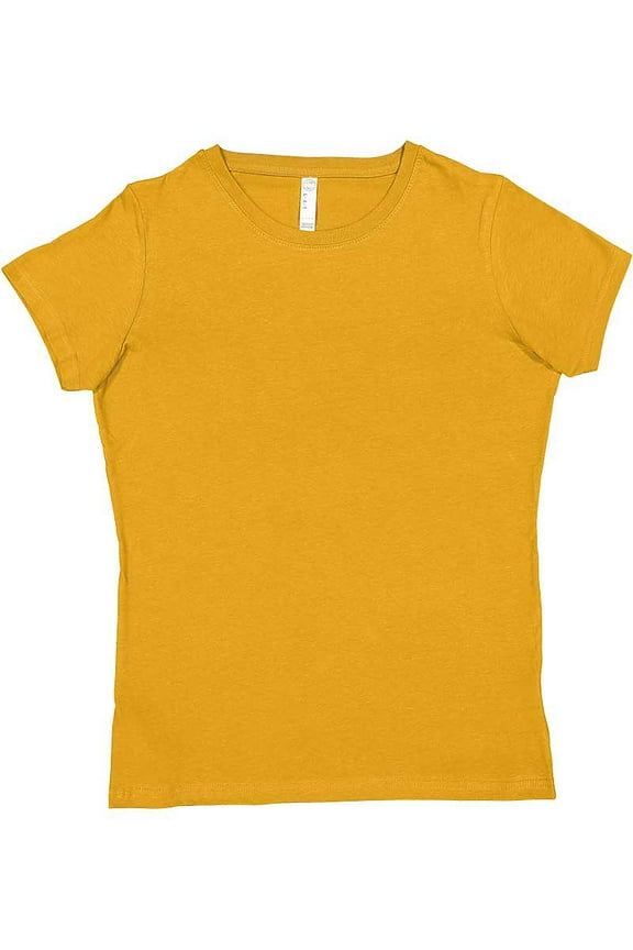 LAT B87238924 Women Fine Jersey T-Shirt, Mustard - Medium