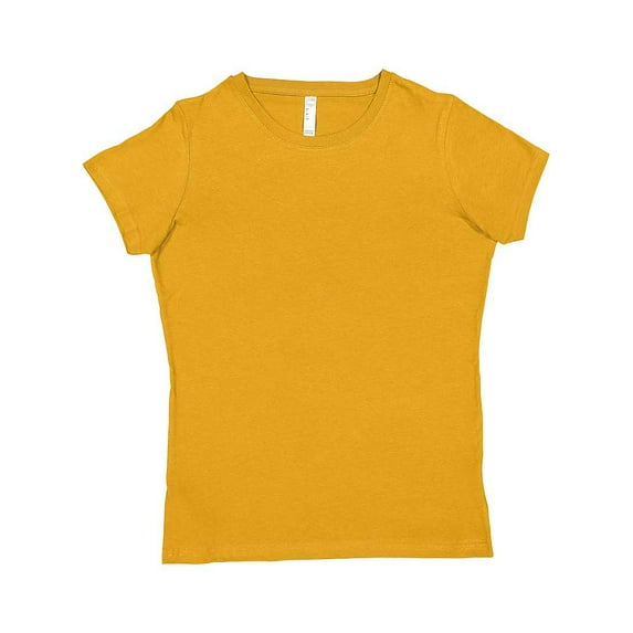 LAT B87238926 Women Fine Jersey T-Shirt, Mustard - Extra Large