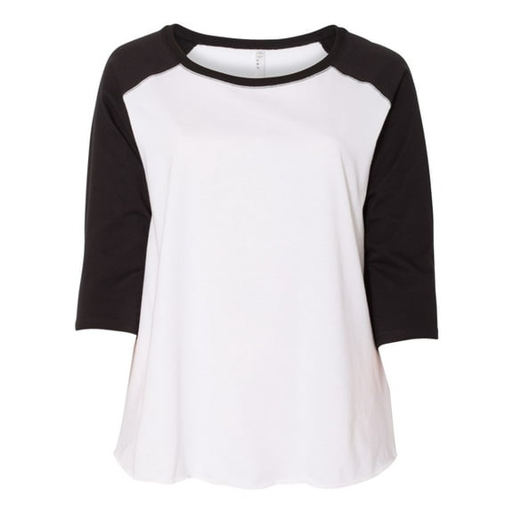 LAT - Curvy Collection Women's Baseball Three-Quarter Sleeve Tee - 3830