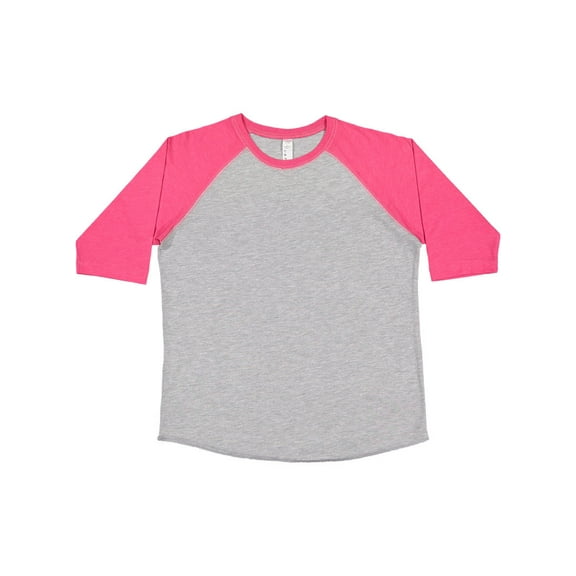 LAT Drop Ship Youth Vintage Baseball T-Shirt, Large, VINTAGE HTR/VIN HOT PK