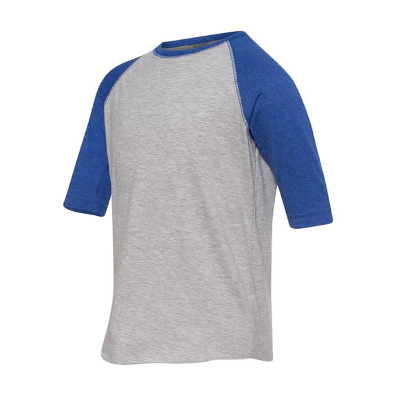 LAT Drop Ship Youth Vintage Baseball T-Shirt, Medium, VINTAGE HTR/VIN ROYAL