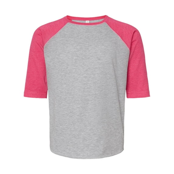 LAT Drop Ship Youth Vintage Baseball T-Shirt, Small, Vintage HTR/VIN HOT PK