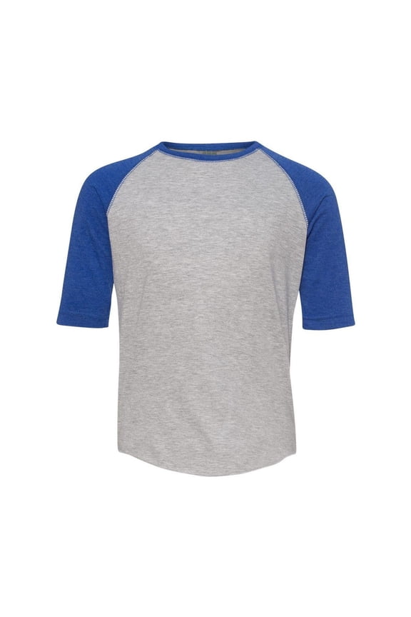 LAT Drop Ship Youth Vintage Baseball T-Shirt, XS, VINTAGE HTR/VIN ROYAL