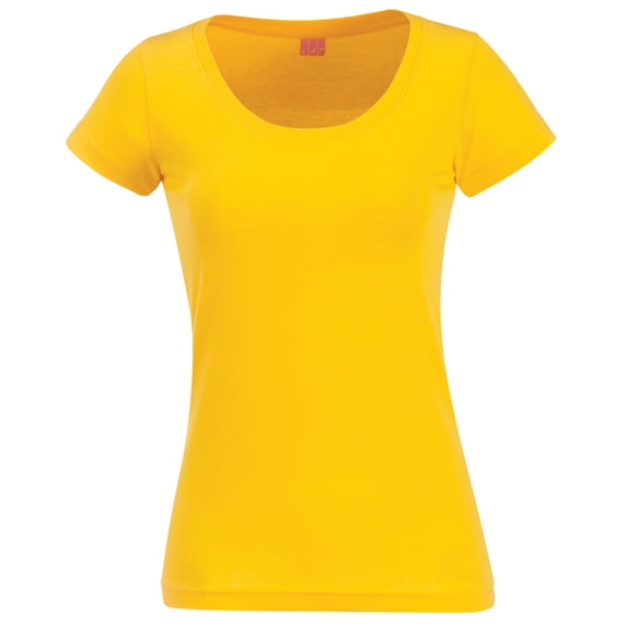 LAT Fine Jersey Deep Scoop Neck Longer Length T-Shirt (3604) Yellow, 2XL