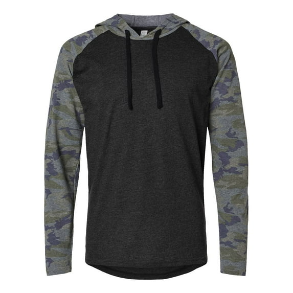 LAT Fine Jersey Hooded Long Sleeve Raglan T-Shirt