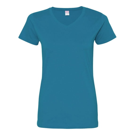 LAT Fine Jersey V-Neck Longer Length T-Shirt (3507) Cobalt, M