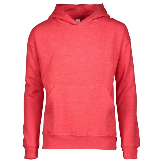 LAT Fleece Hooded Pullover Sweatshirt with Pouch Pocket (2296) Vintage Red, S