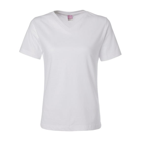 LAT L-3587 T-Shirt Women's Short Sleeve Combed Ringspun V-Neck