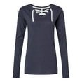 thumbnail image 1 of LAT LA3538 Ladies Long Sleeve Fine Jersey Lace-Up T-Shirt, 1 of 3