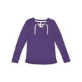 thumbnail image 1 of LAT LA3538 Ladies Long Sleeve Fine Jersey Lace-Up T-Shirt, 1 of 3