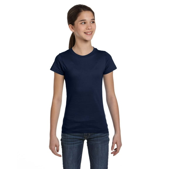 LAT Ladies Cotton Longer Length Crewneck T Shirt, Style 2616