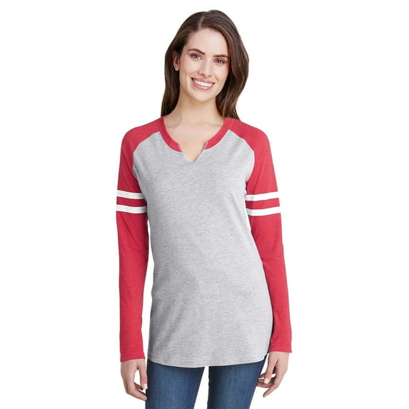 LAT Ladies' Gameday Mash-Up Long Sleeve Fine Jersey T-Shirt