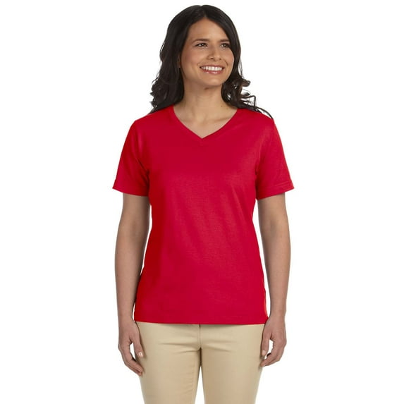 LAT Ladies' V-Neck Premium Jersey T-Shirt - L-3587