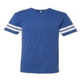 thumbnail image 1 of LAT Men's Fine Jersey Crew Neck Short Sleeve Football Tee, Vintage Burgandy/White, 3X, 1 of 3