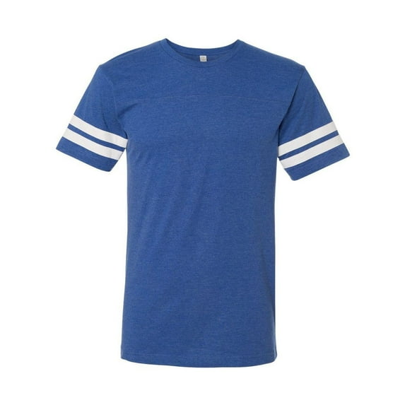 LAT Men's Fine Jersey Crew Neck Short Sleeve Football Tee (Vintage Royal/Blended White, XXX-Large)