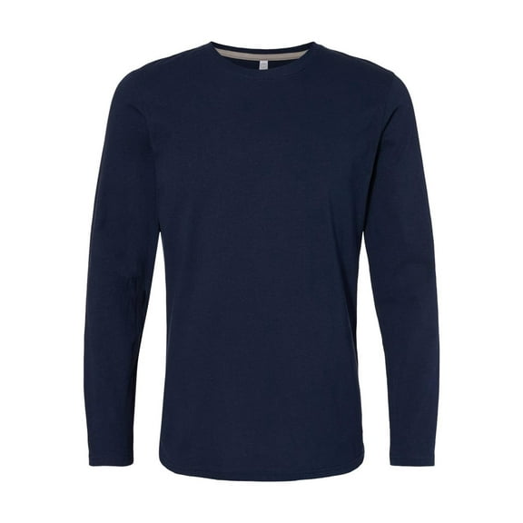 LAT Men's Long Sleeve Fine Jersey Tee, Navy/Titanium, XXX-Large