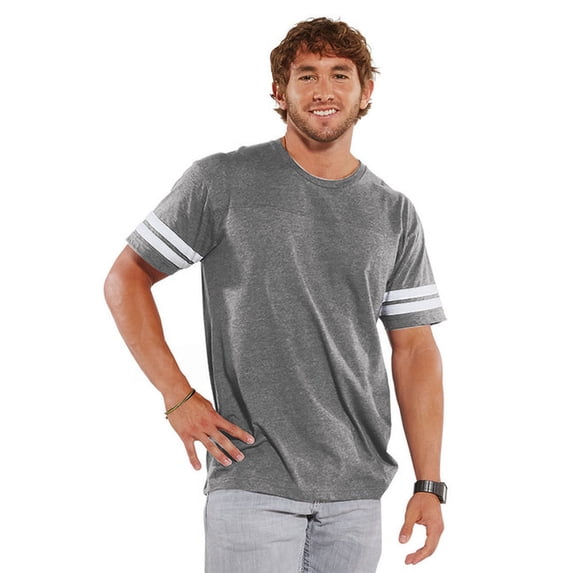 LAT Mens Adult Football Tee, VN HTHR/BD WHT, Small