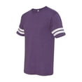 thumbnail image 1 of LAT Mens Fine Jersey Crew Neck Short Sleeve Football Tee (6937) Vintage Purple/Blended White, S, 1 of 3