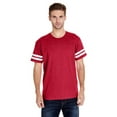 thumbnail image 1 of LAT Mens Fine Jersey Crew Neck Short Sleeve Football Tee (6937) Vintage Red/Blended White, M, 1 of 3