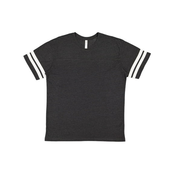 LAT Mens Fine Jersey Crew Neck Short Sleeve Football Tee (6937) Vintage Smoke/Blended White, 3X