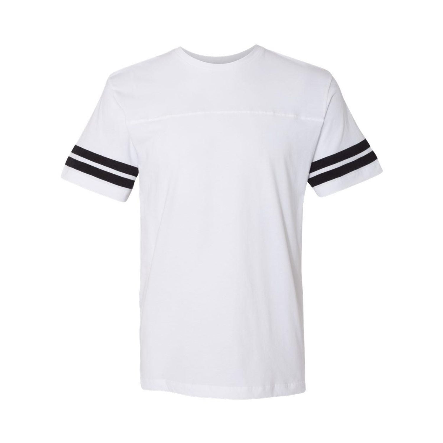 Ladies Vintage Football T-Shirt – Hot Pink & White Blend, V-Neck, Contrast Sleeve Stripes – Comfort Jersey, Large