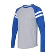 thumbnail image 1 of LAT Mens Fine Jersey Mash Up Long Sleeve Tee, S, Vintage Heather-Vintage Royal, 1 of 3