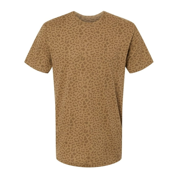 LAT Mens Fine Jersey Short Sleeve Tee (6901), Brown Leopard, 4X